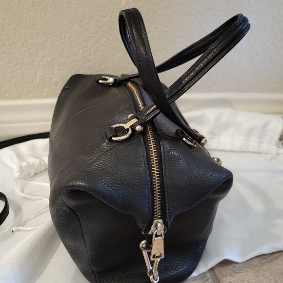 Coach Purse Black Pebble Leather Prairie Satchel Bag - Picture 6 of 14